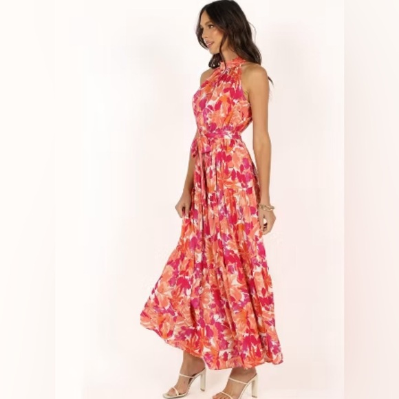 Petal and Pup Womens Caroline Maxi Dress Floral Multicolor Belted Halter Neck XL - Picture 5 of 10